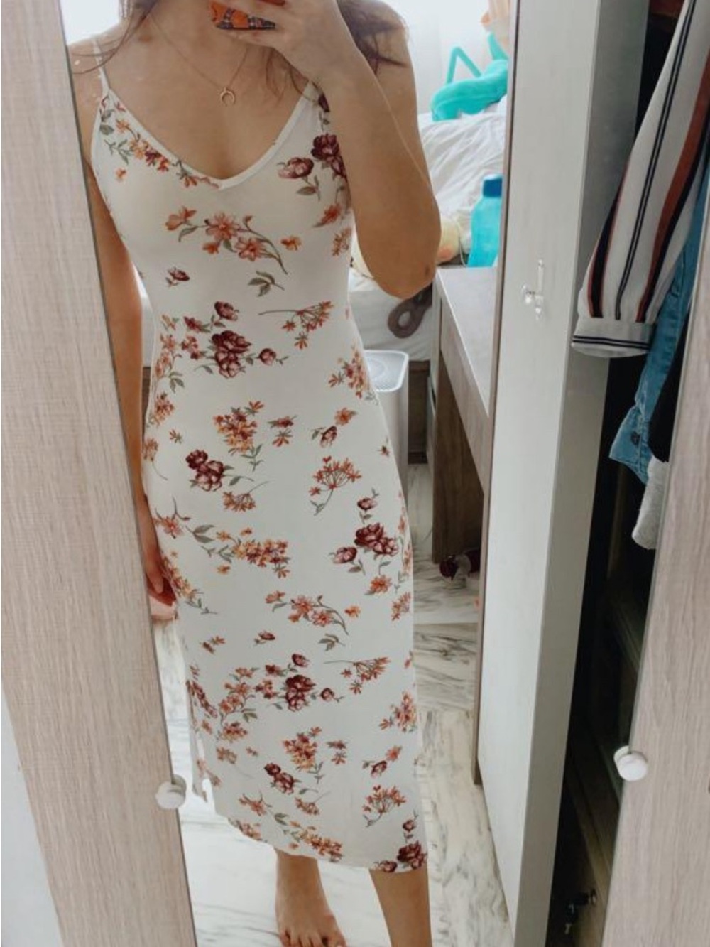 VERY RARE BRANDY MELVILLE ELIZA DRESS WHITE floral XS S OS sexy classy